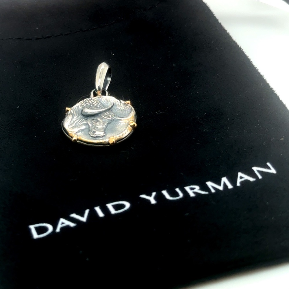 David Yurman Taurus Amulet| Silver and 18k Yellow Gold